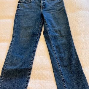Loft Curvy High Waist Straight Crop Jeans